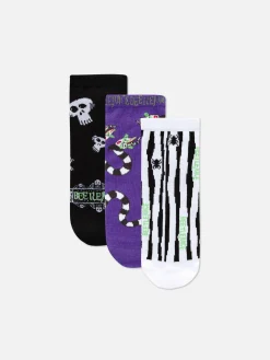 Beetlejuice|Tout Halloween|Primark Lot De 3 paires De Chaussettes Basses Beetlejuice Violet