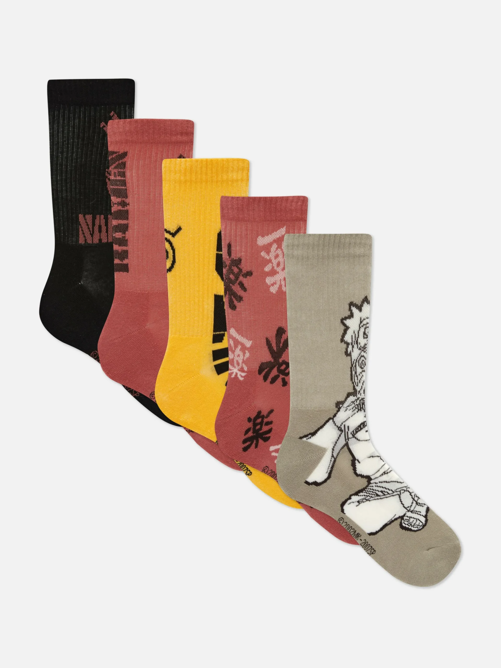 Chaussettes|Primark Lot De 5 paires De Socquettes Naruto Multicolore
