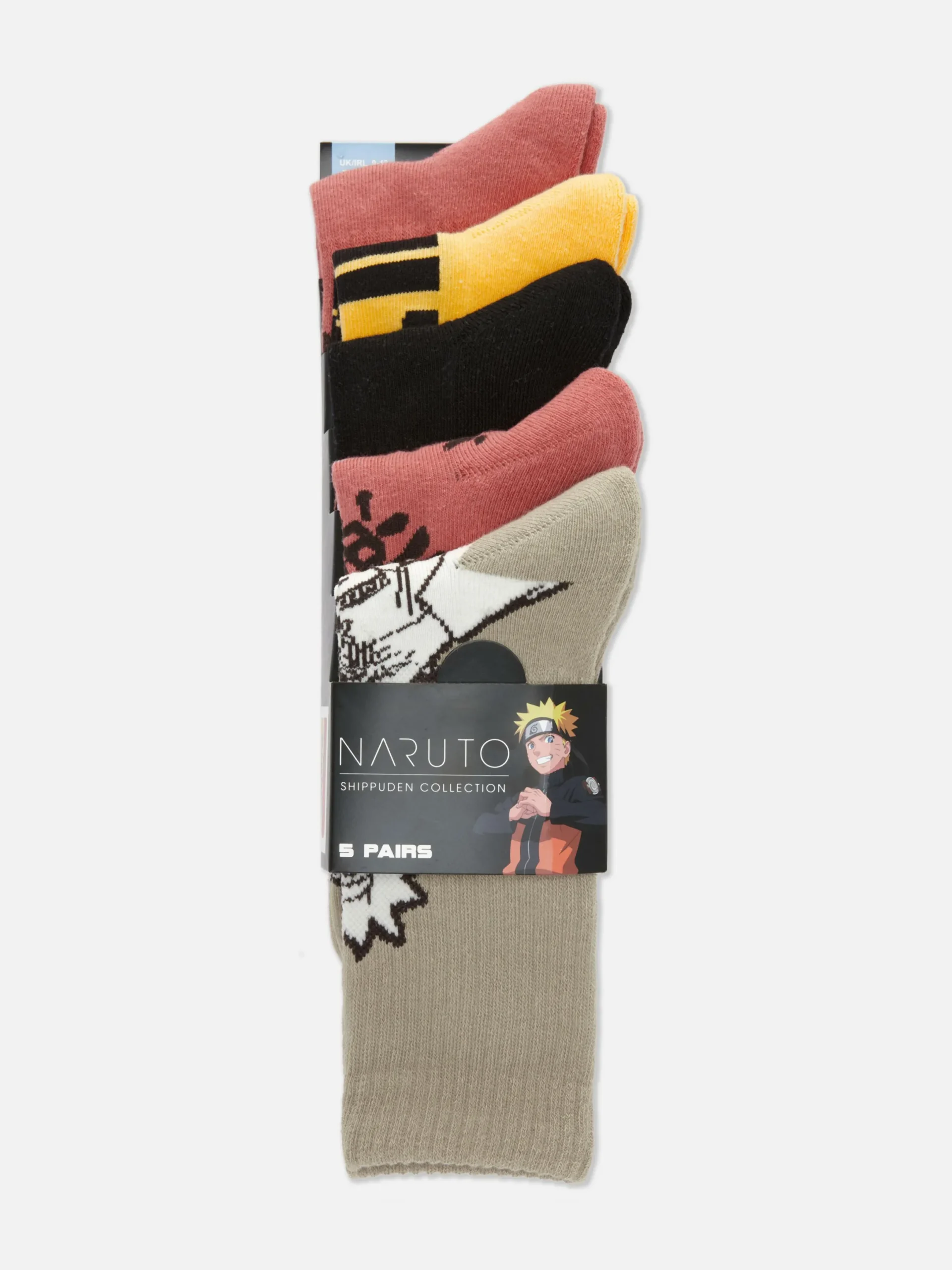 Chaussettes|Primark Lot De 5 paires De Socquettes Naruto Multicolore