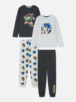 Pyjamas Et Vêtements De Nuit|Primark Lot De 2 pyjamas Sonic Le Hérisson Et Shadow Noir