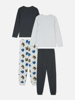 Pyjamas Et Vêtements De Nuit|Primark Lot De 2 pyjamas Sonic Le Hérisson Et Shadow Noir