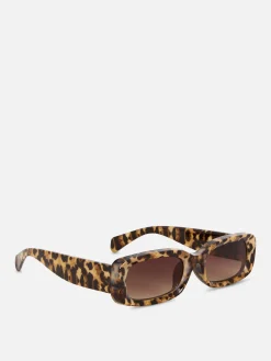 Lunettes De Soleil|Primark Lunettes De Soleil à Monture Rectangulaire Effet Léopard Marron foncé