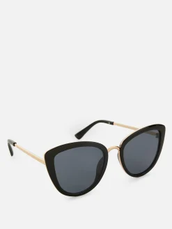 Lunettes De Soleil|Primark Lunettes De Soleil œil De Chat à Finition Métallisée Noir