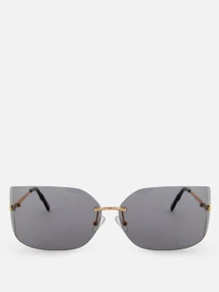 Lunettes De Soleil|Primark Lunettes De Soleil Incurvées Sans Monture Rita Ora Noir