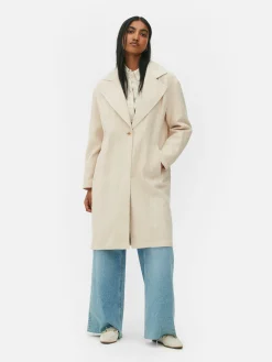 Manteaux Et Vestes|Primark Manteau à Boutonnage Simple Naturel