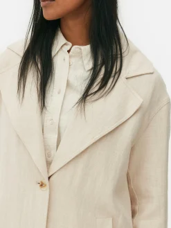 Manteaux Et Vestes|Primark Manteau à Boutonnage Simple Naturel
