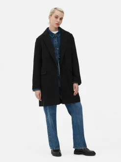Manteaux Et Vestes|Primark Manteau à Boutonnage Simple Classique Noir