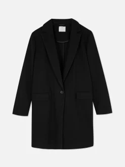 Manteaux Et Vestes|Primark Manteau à Boutonnage Simple Classique Noir