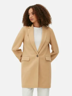 Manteaux Et Vestes|Primark Manteau à Boutonnage Simple Classique Camel