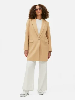 Manteaux Et Vestes|Primark Manteau à Boutonnage Simple Classique Camel