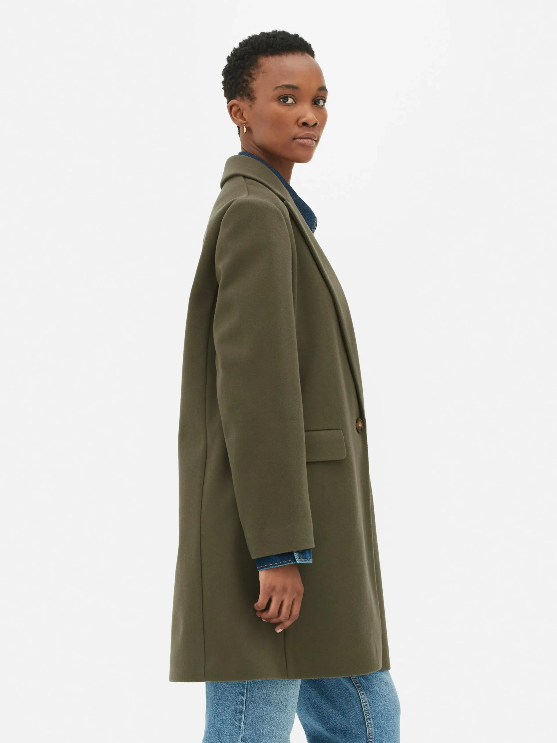 Manteaux Et Vestes|Primark Manteau à Boutonnage Simple Classique Kaki