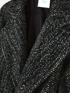 Manteaux Et Vestes|Primark Manteau à Chevrons Avec Ceinture Noir/Blanc