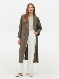 Manteaux Et Vestes|Primark Manteau Cache-poussière à Double Boutonnage The Edit Taupe