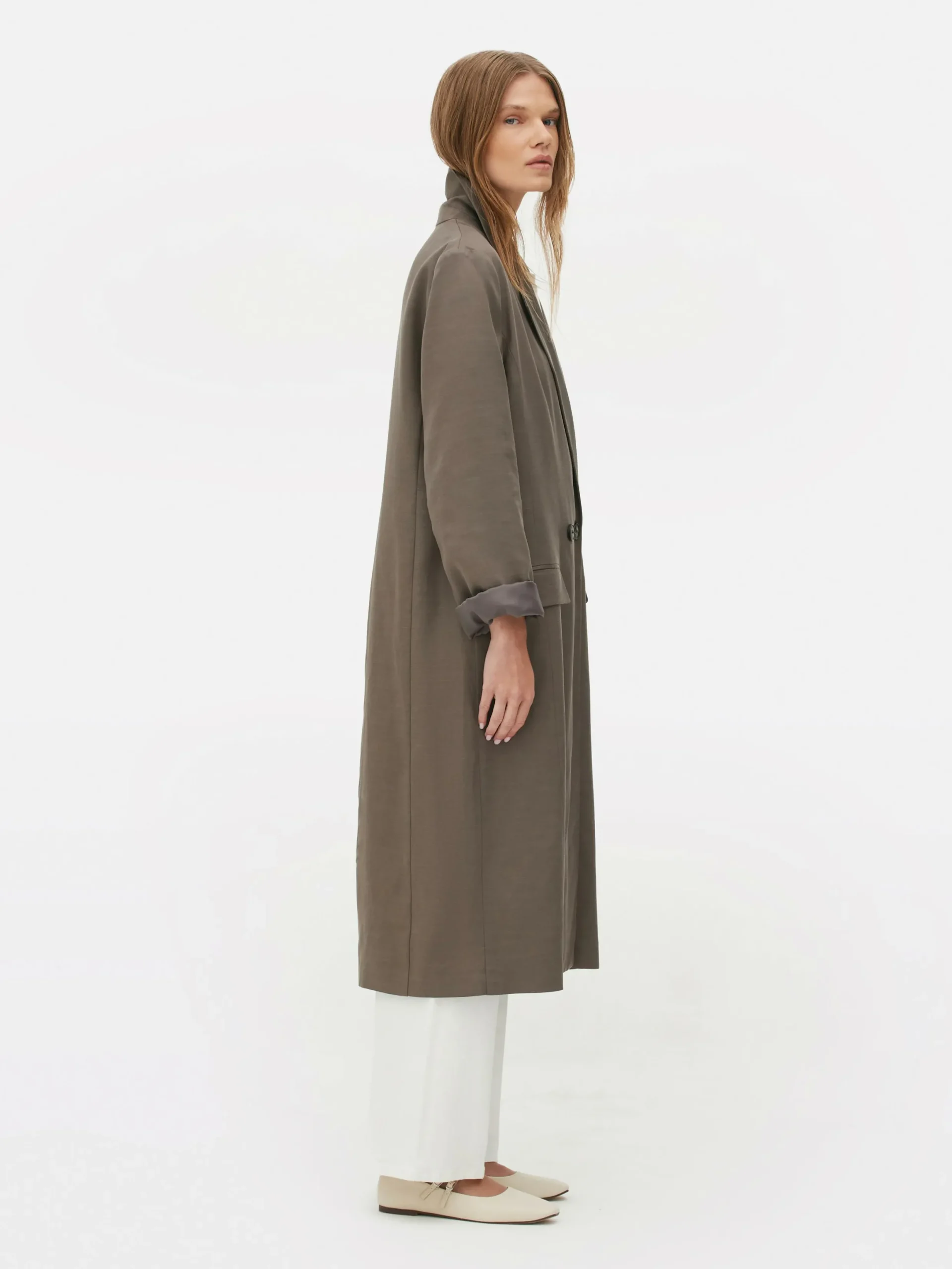 Manteaux Et Vestes|Primark Manteau Cache-poussière à Double Boutonnage The Edit Taupe