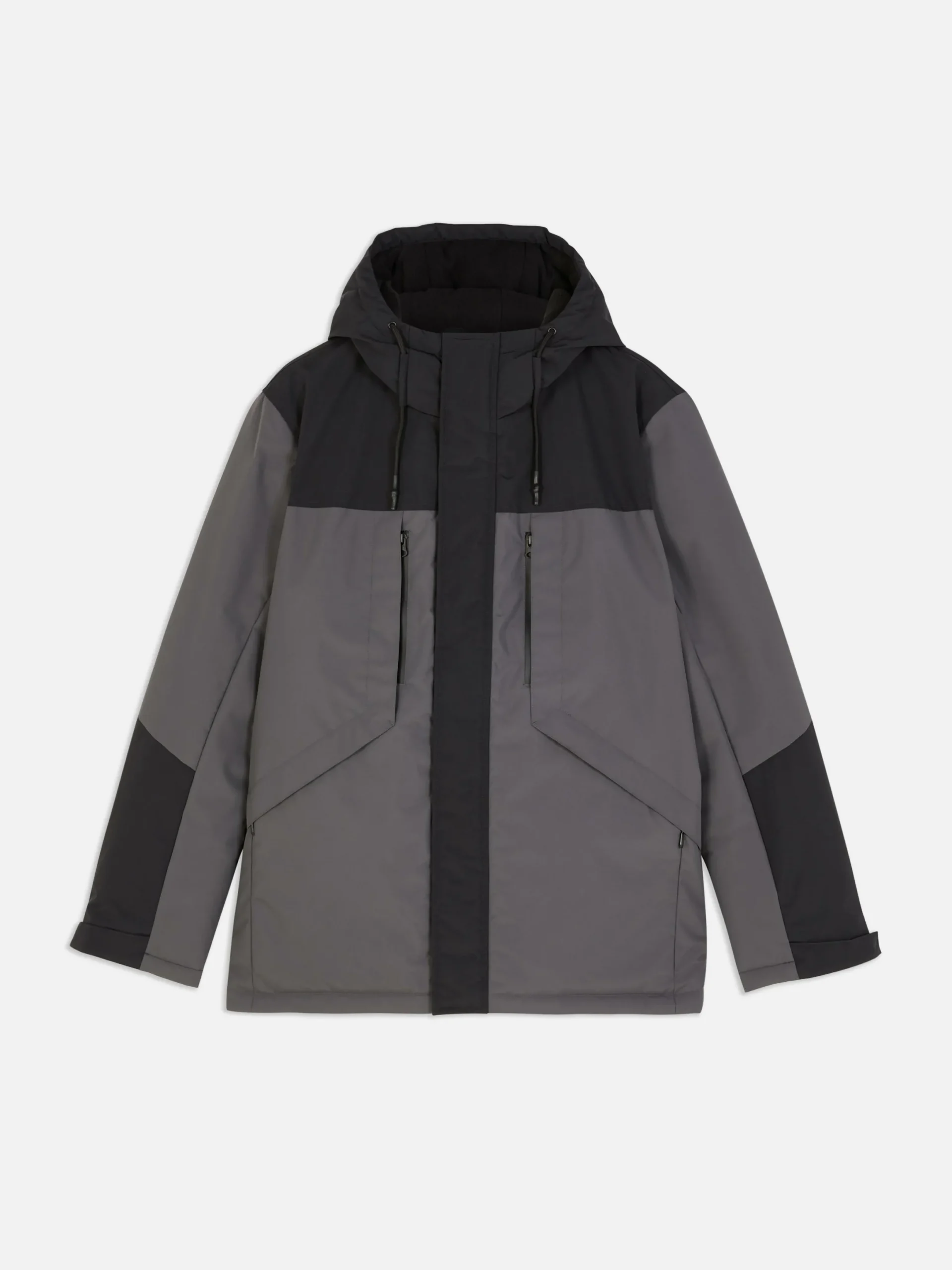 Manteaux Et Vestes|Primark Manteau Court Color Block Anthracite