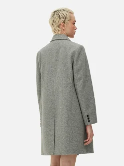 Manteaux Et Vestes|Primark Manteau Croisé En Sergé Gris
