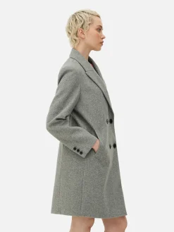 Manteaux Et Vestes|Primark Manteau Croisé En Sergé Gris