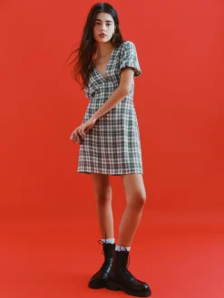 Robes|Primark Mini Robe à Carreaux Et Col En V Multicolore