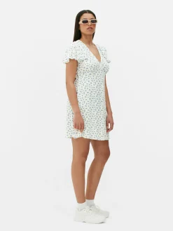 Robes|Primark Mini Robe à Manches Courtes Écru