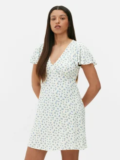 Robes|Primark Mini Robe à Manches Courtes Écru