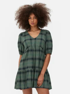 Robes|Primark Mini Robe Cintrée à Carreaux Vert