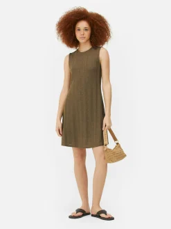 Robes|Primark Mini Robe Côtelée Sans Manches Kaki
