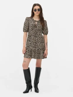 Robes|Primark Mini Robe Froncée à Smock Marron