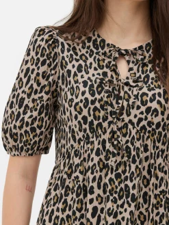 Robes|Primark Mini Robe Froncée à Smock Marron