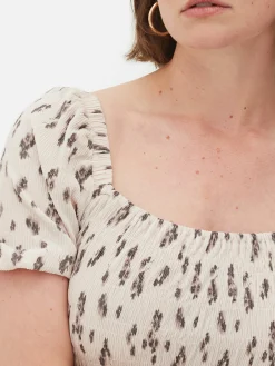 Robes|Primark Mini Robe Froncée En Plissé Écru