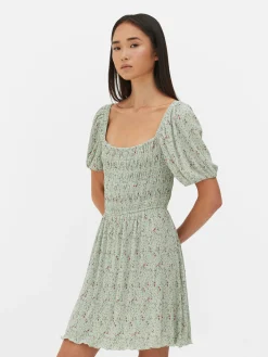 Robes|Primark Mini Robe Froncée En Plissé Vert
