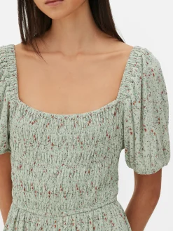 Robes|Primark Mini Robe Froncée En Plissé Vert