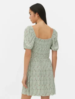 Robes|Primark Mini Robe Froncée En Plissé Vert