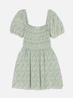 Robes|Primark Mini Robe Froncée En Plissé Vert