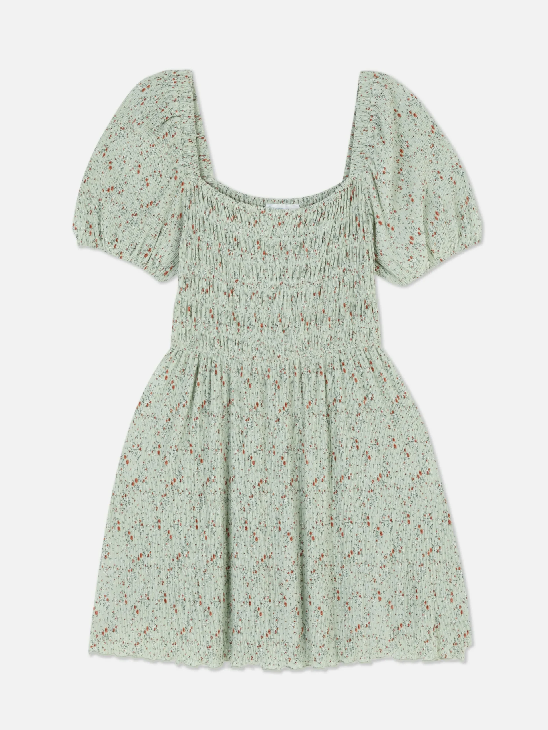Robes|Primark Mini Robe Froncée En Plissé Vert