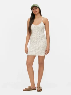 Robes|Primark Mini Robe Moulante à Bretelles Fines Pêche