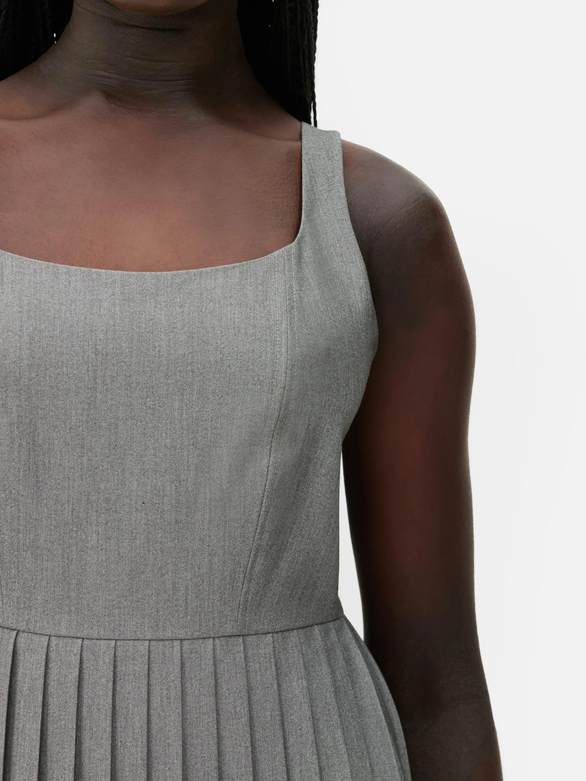 Robes|Primark Mini Robe Patineuse Plissée Rita Ora Gris