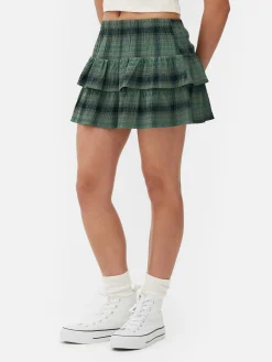 Jupes|Primark Mini-jupe à Carreaux Et à Superpositions Vert