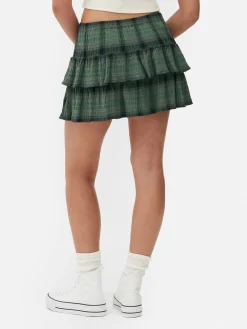 Jupes|Primark Mini-jupe à Carreaux Et à Superpositions Vert