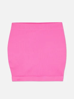 Jupes|Primark Mini-jupe Côtelée Sans Coutures Rose vif