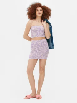 Jupes|Primark Mini-jupe Côtelée Sans Coutures Multicolore