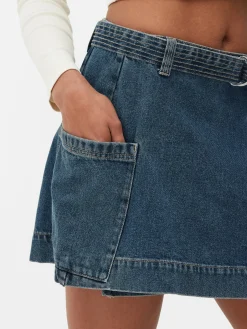Jupes|Denim|Primark Mini-jupe Drapée En Denim Bleu moyen