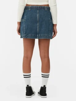 Jupes|Denim|Primark Mini-jupe Drapée En Denim Bleu moyen