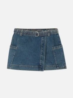Jupes|Denim|Primark Mini-jupe Drapée En Denim Bleu moyen