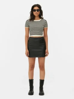 Jupes|Primark Mini-jupe En Simili Cuir Noir