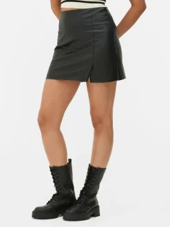 Jupes|Primark Mini-jupe En Simili Cuir Noir