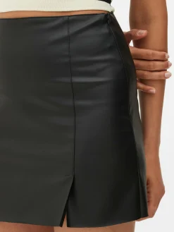 Jupes|Primark Mini-jupe En Simili Cuir Noir