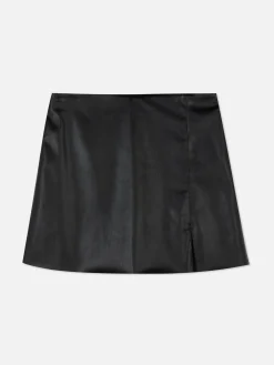 Jupes|Primark Mini-jupe En Simili Cuir Noir