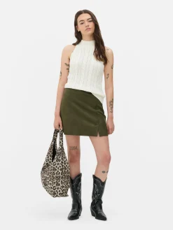 Jupes|Primark Mini-jupe En Suédine Kaki