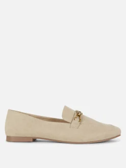 Ballerines|Primark Mocassins Avec Chaîne - Pointure Large Naturel