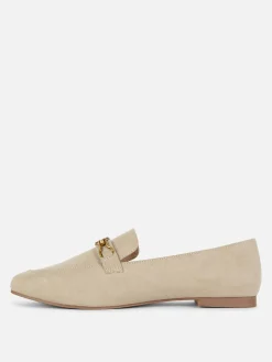 Ballerines|Primark Mocassins Avec Chaîne - Pointure Large Naturel